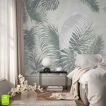 Fototapeta na Wymiar Egzotyczne Liście Palmy i Monstery do Sypialni, Salonu