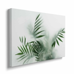 Obraz na płótnie - Liście palmy we mgle, Subtelny efekt 3D do salonu i sypialni