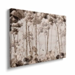 Obraz na płótnie -  Pejzaż leśny we mgle w odcieniach beżu i brązu, sepia, kolory ziemi