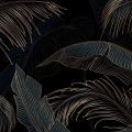 obraz-na-plotnie-czarne-tlo-i-zlote-liscie-tropikalne-fragment.webp