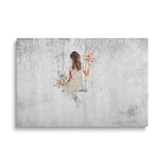 Obraz na szkle - Dziewczyna z kwiatami na huśtawce