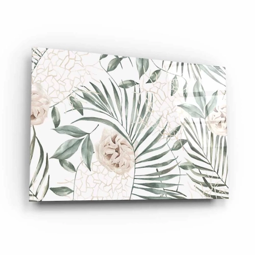 obraz-na-szkle-akrylowym-liscie-i-kwiaty-tropikalne-bok.webp