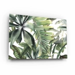 Obraz na szkle akrylowym - Tropikalne liście na białym tle 