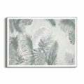 plakat-srebrna-ramka-przod-egzotyczne- liscie-palmy-i-monstery-do-sypialni-salonu.webp