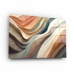 Obraz na szkle akrylowym -  Abstrakcyjne kolorowe fale 3D do sypialni, salonu
