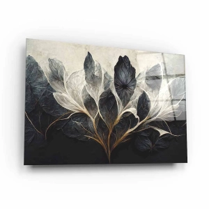 Obraz na szkle akrylowym - Rozkwitający kwiat w ciemnych barwach 3d do sypialni, salonu