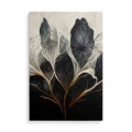 obraz-na-szkle-akrylowym-kwiaty-i-liscie-w-ciemnych-barwach-II-przod-pion.webp