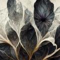 obraz-na-szkle-akrylowym-kwiaty-i-liscie-w-ciemnych-barwach-II-fragment.webp