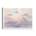 plakat-biała-ramka-przod-lecace-labedzie-w-chmurach.webp