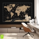 Fototapeta na wymiar - Mapa świata w stylu vintage na czarnym tle - tapeta mapa