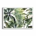 plakat-srebrna-ramka-przod-tropikalne-liscie-na-bialym-tle.webp