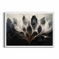 plakat-srebrna-ramka-przod-rozkwitajacy-kwiat-w-ciemnych-barwach-3d.webp