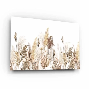 Obraz na szkle akrylowym - Akwarelowa trawa pampasowa w stylu boho II