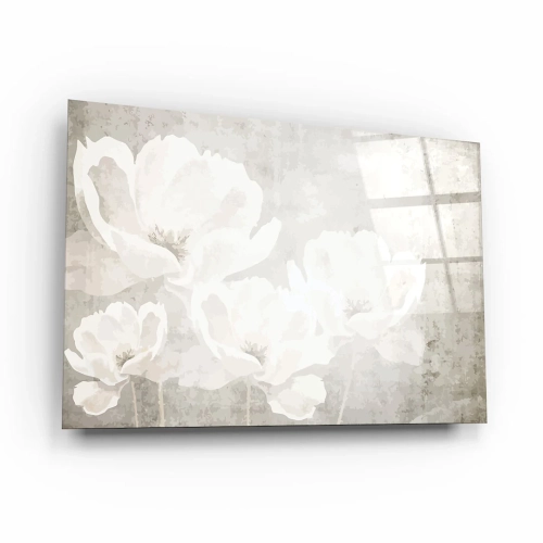 obraz-na-szkle-akrylowym-z-bialymi-kwiatami-na-teksturowym-szarobezowym-bok.webp