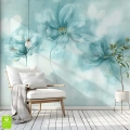 fototapeta-scienna-kwiaty-niebieskie-sypialnia-fotel.webp