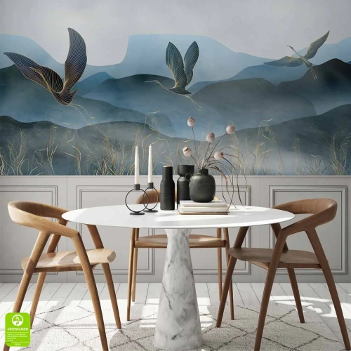 Fototapeta na wymiar - Żurawie w locie w jadalni