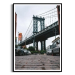 Plakat - Manhattan Bridge - widok z ulicy