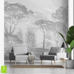 Fototapeta na wymiar  - Subtelny, mglisty las egzotyczny do salonu lub sypialni