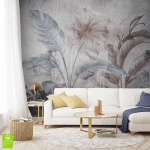 Fototapeta na wymiar – Nowoczesne kwiaty, szary beton, styl loft i boho do salonu i sypialni