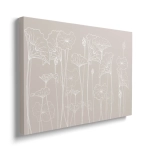 Obraz na płótnie - Liście lotosu - beżowa, nowoczesna dekoracja do salonu i sypialni