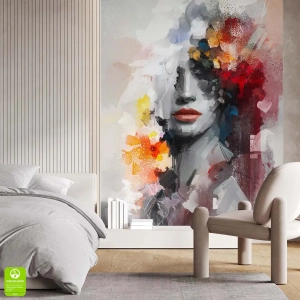 Fototapeta na wymiar - Portret Kobiety – Kolorowa Abstrakcja, Styl Nowoczesny, Loft, Salon, Sypialnia