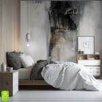 Fototapeta na wymiar - Abstrakcja Industrialna – Nowoczesna dekoracja do sypialni i salonu, styl loft, szaro-czarny beton, artystyczne przetarcia