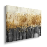 Obraz na płótnie -  Abstrakcja złoty las – Nowoczesna dekoracja do salonu, styl glamour i industrialny, elegancka sypialnia 