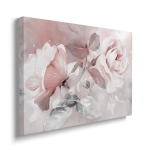 Obraz na płótnie - Romantyczne Róże – Malarska dekoracja do sypialni, styl klasyczny i glamour, pudrowy róż i biel