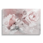 Obraz na szkle -  Romantyczne Róże – Malarska dekoracja do sypialni, styl klasyczny i glamour, pudrowy róż i biel 