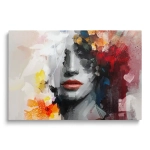 Obraz na szkle -  Portret Kobiety – Kolorowa Abstrakcja