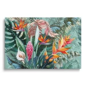 Obraz na szkle - Egzotyczny ogród – Kolorowa dżungla