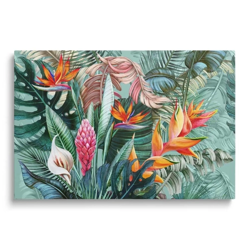 Obraz-na-szkle-poziom-egzotyczny-ogrod-kolorowa-dzungla_web.webp