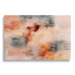 Obraz na szkle - Abstrakcja Malarska – Ciepła dekoracja do salonu i sypialni, styl nowoczesny, beżowo-pomarańczowe plamy kolorów