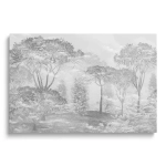 Obraz na szkle - Subtelny, mglisty las egzotyczny do salonu lub sypialni 