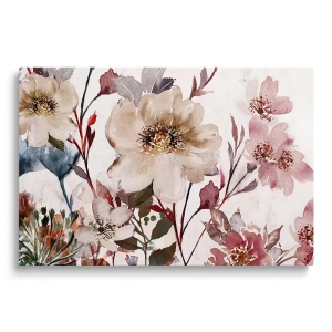 Obraz na szkle - Kwiaty Boho do sypialni i salonu - nowoczesna pastelowa akwarela