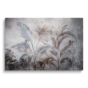 Obraz na szkle - Nowoczesne kwiaty, szary beton, styl loft i boho do salonu i sypialni 