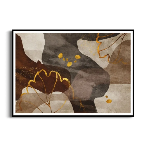 Plakat-poziom-rama-czarna-abstrakcja-liscie-ciemny-braz-i-bez-styl-glamour-loft-salon-sypialnia_web.webp