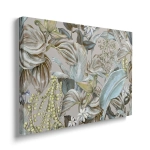 Obraz na płótnie -  Liście Egzotyczne w Szarościach – Artystyczna dekoracja do salonu