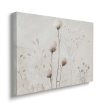 Obraz na płótnie -  Polne Kwiaty – Beżowa Tekstura do Sypialni lub Salonu