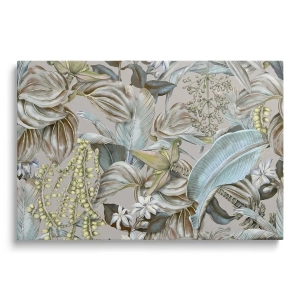 Obraz na szkle - Liście Egzotyczne w Szarościach – Artystyczna dekoracja do salonu