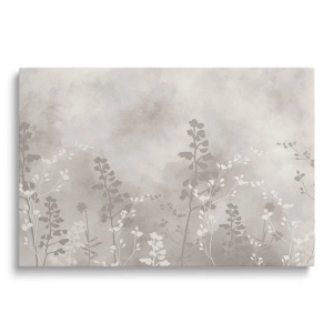 Obraz na szkle - Szare Kwiaty Polne – Nowoczesna łąka do salonu, sypialni
