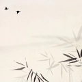 Obraz-fragment-bambus-i-ptaki-japonia-bezowy-krajobraz-azjatycki_web.webp
