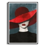 Plakat - Kobieta w Czerwonym Kapeluszu