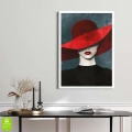 Plakat-rama-biala-wnetrze-kobieta-w-czerwonym-kapeluszu_web.webp