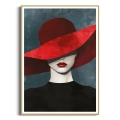 Plakat-rama-zlota-kobieta-w-czerwonym-kapeluszu_web.webp