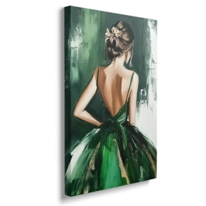 Obraz na płótnie - Kobieta w Szmaragdowej Sukni 