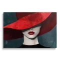 Obraz-na-plotnie-poziom-kobieta-w-czerwonym-kapeluszu_web.webp