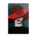 Obraz-na-plotnie-pion-kobieta-w-czerwonym-kapeluszu_web.webp