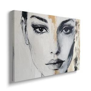 Obraz na płótnie - Złota Harmonia – Artystyczny portret twarzy