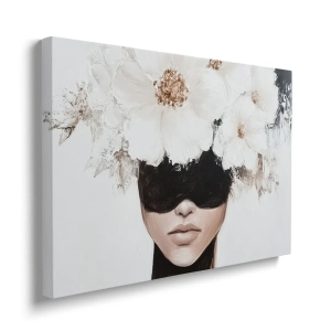 Obraz na płótnie - Kobieta z Białymi Kwiatami 
